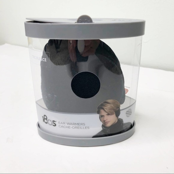 180s NEW Men Tec Fleece Behind The Head Ear Warmer Black One Size Winter Snow - Picture 4 of 15